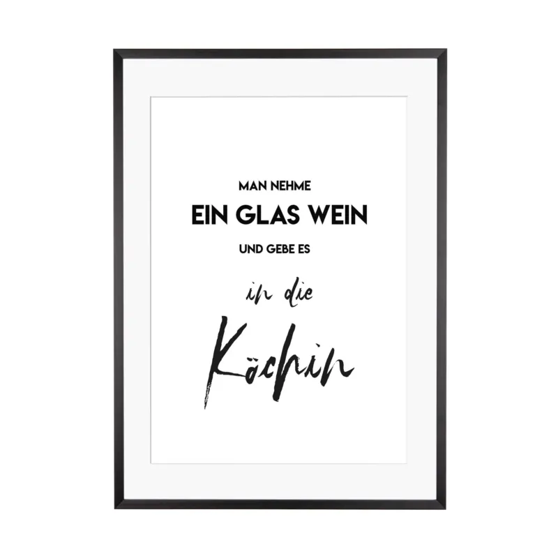 Art Print | Glas Wein in die Köchin