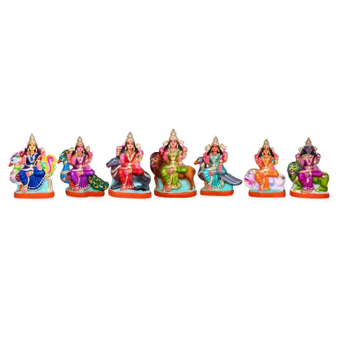 Saptha Matha Clay Golu Bommai Set - 9 x 6 Inches