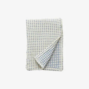 HEZE tea towel, waffle - off white/blue