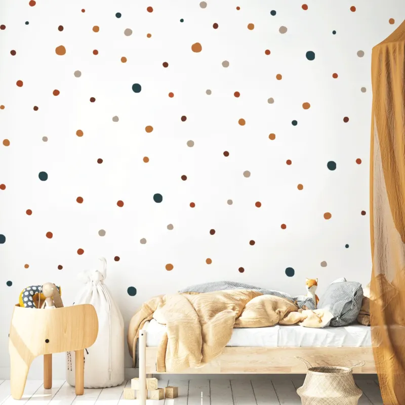 kids bedroom wall sticker, nursery wall sticker, wall sticker, wall decal , wall tattoo, dots wall sticker, mustard dots wall stickers, hand drawn dots wall sticker, girls wall stickers, earth coloured dots wall sticker, scandinavian wall stickers, nordic wall stickers, nordic wall decal, scandinavian wall decal, nursery room ideas, kids bedroom ideas