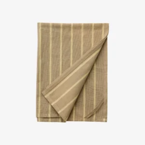 KINU tea towel, striped - yellow/beige