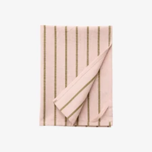 KINU tea towel, striped - green/pink