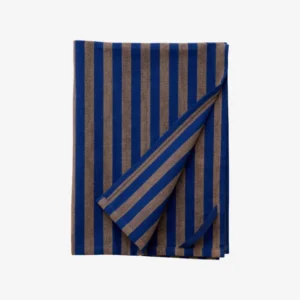 RAFU tea towel, striped - brown/blue