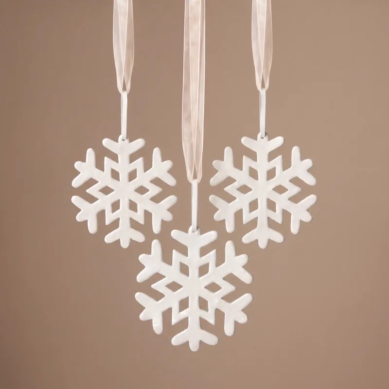 Suspension de Noël en Cuir Flocon blanc