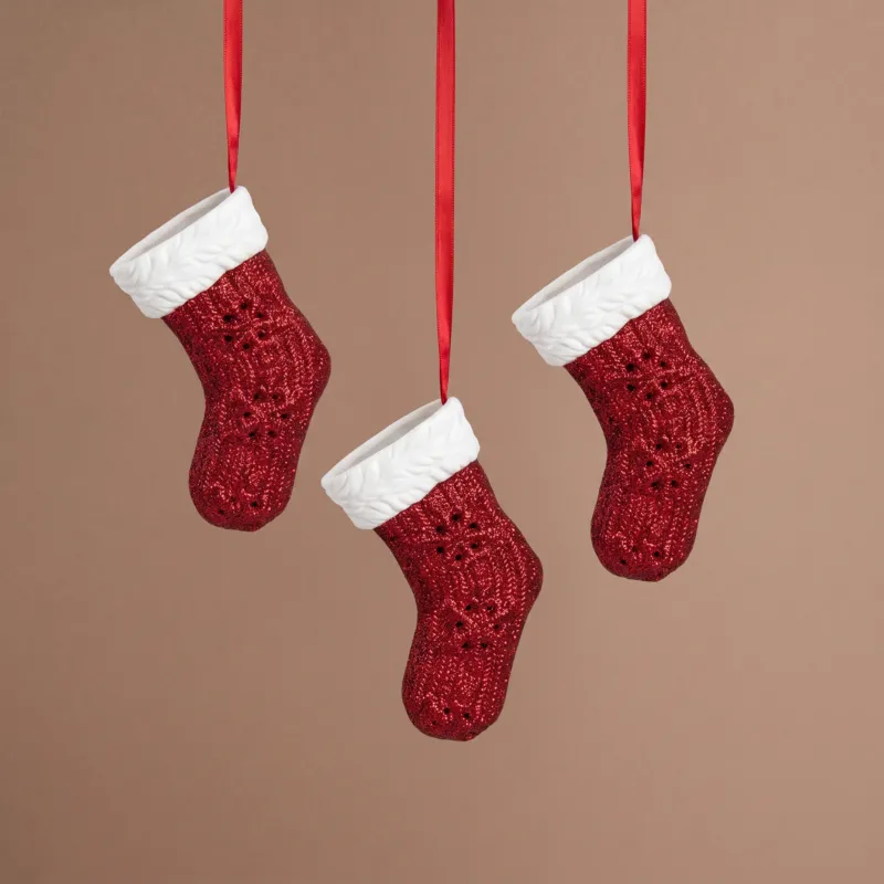 Suspension de Noël Chaussette Lappi rouge