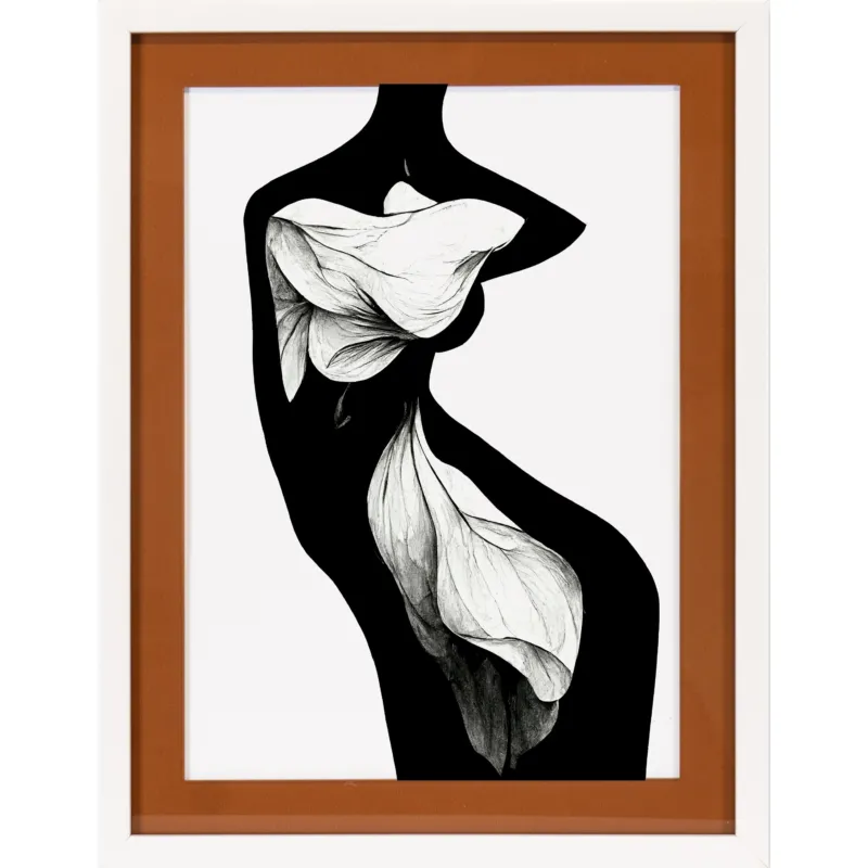 Rahmenbild mit Acrylpassepartout - Body Blossom