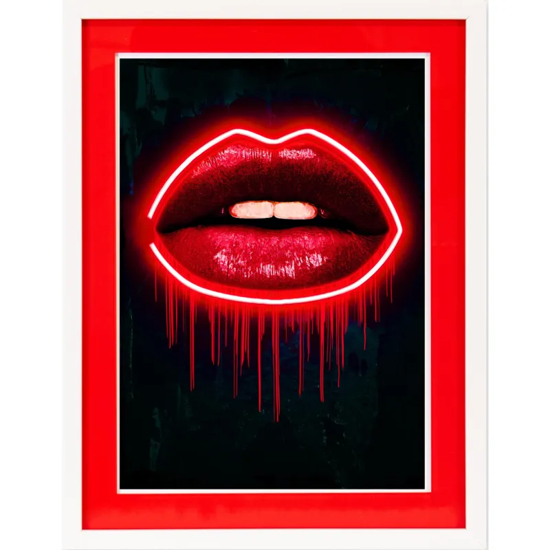Rahmenbild mit Acrylpassepartout - Lips