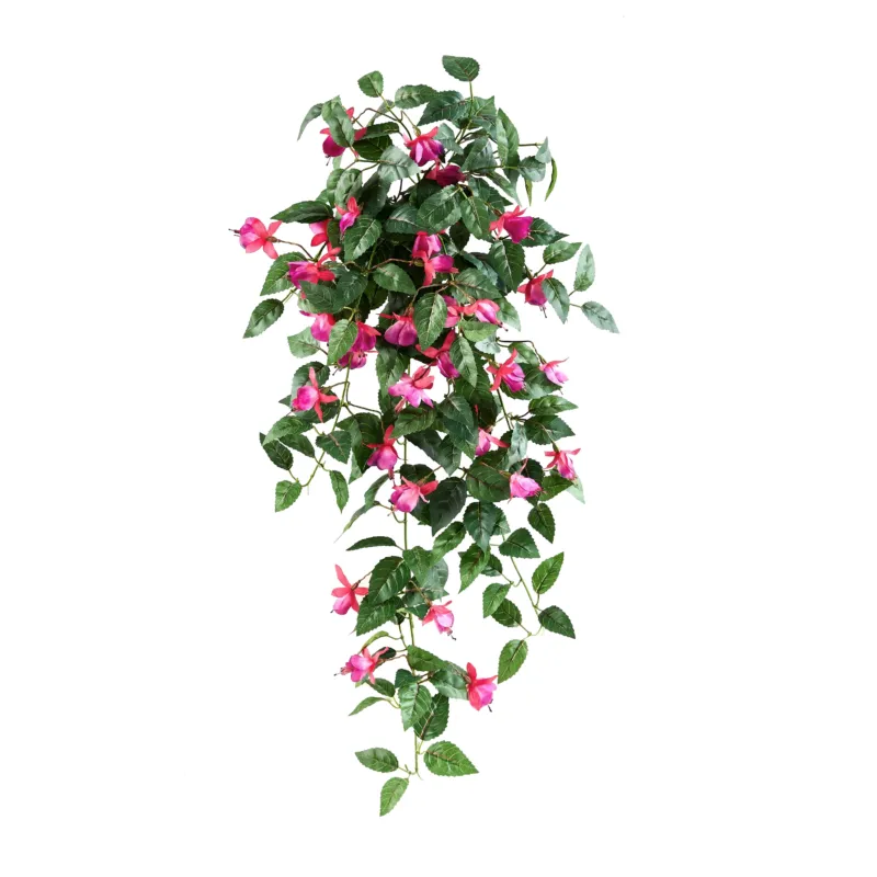 Künstlicher Hänge-Fuchsie - Ignatia, 80 cm, Kunstpflanze von aplanta, Steckpflanze, in Grün, für drinnen