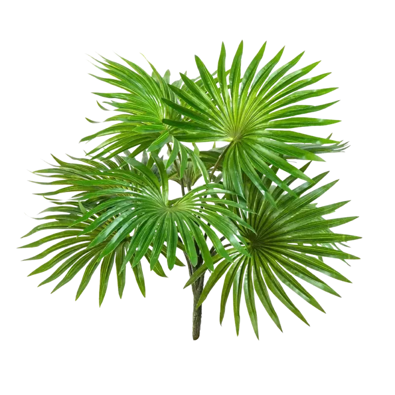 Künstlicher Palmenbusch - Carina, 35 cm, Kunstpflanze von aplanta, Steckpflanze, in Natur, für drinnen