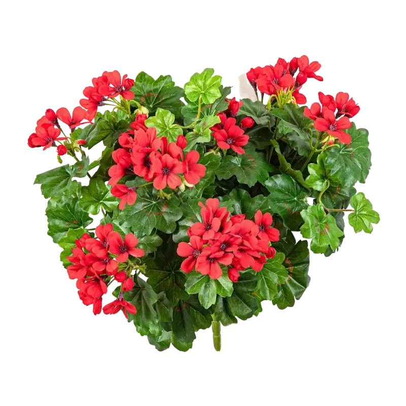 Künstliche Geranie - Aaron, 35 cm, Kunstpflanze von aplanta, Steckpflanze, in Natur, für drinnen
