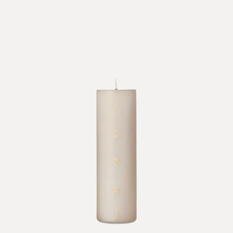 Ester & Erik Adventskerze Pillar - 22 linen grey