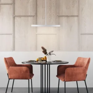 Andria LED Pendelleuchte Ø 40cm 3000K über Esstisch mit modernem Interior
