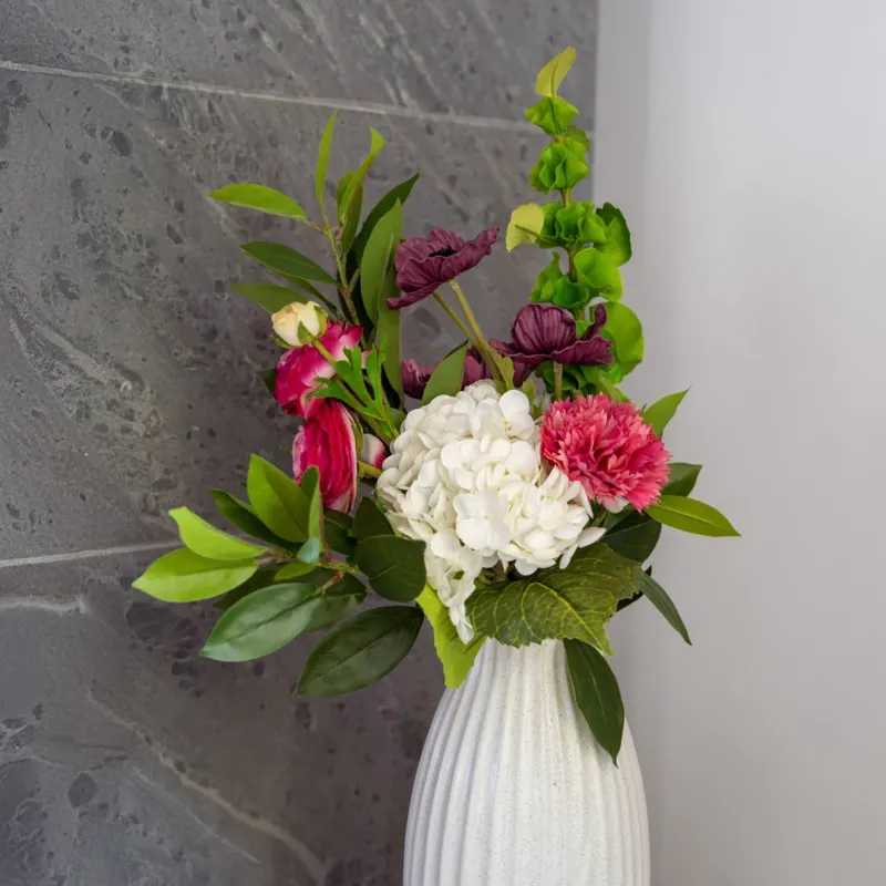 Bouquet de fleurs artificielles Camille, composition florale vue de face - Flowrette