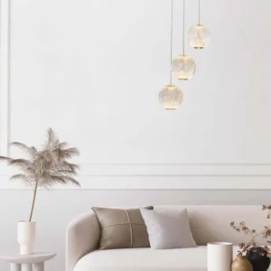 Brillante LED Pendelleuchte 3-flammig Ø 22cm 3200K moderne Chrom-Aluminium-Acryl Pendelleuchte für stilvolles Ambiente