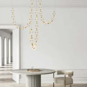 Brillante LED Pendelleuchte 30-flammig Ø 147cm 3200K moderne Pendelleuchte aus Glas und Aluminium in Chrom