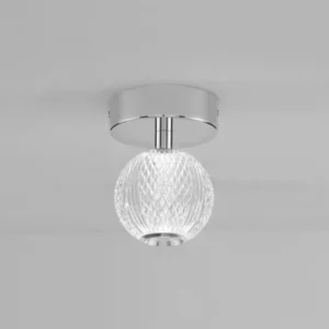 Brille LED Deckenleuchte Ø 11cm 3200K Chrom, moderne Deckenlampe aus Chrom, Aluminium und Acryl