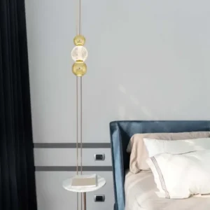 Brille LED Pendelleuchte Ø 14cm 3200K Gold, elegante goldene Hängelampe für moderne Schlafzimmer