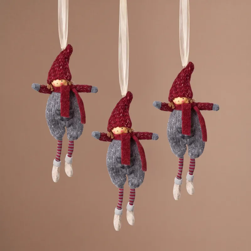 Suspension Figurine de Noël Garçon Olaf rouge