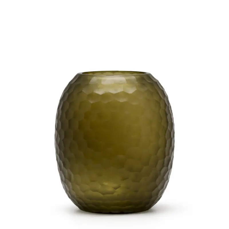Vase en verre soufflé facetté Gemma 25 cm