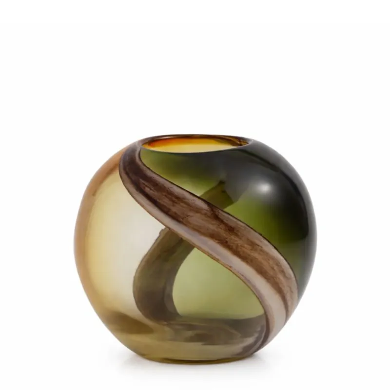 Vase en verre soufflé Olivine 17 cm