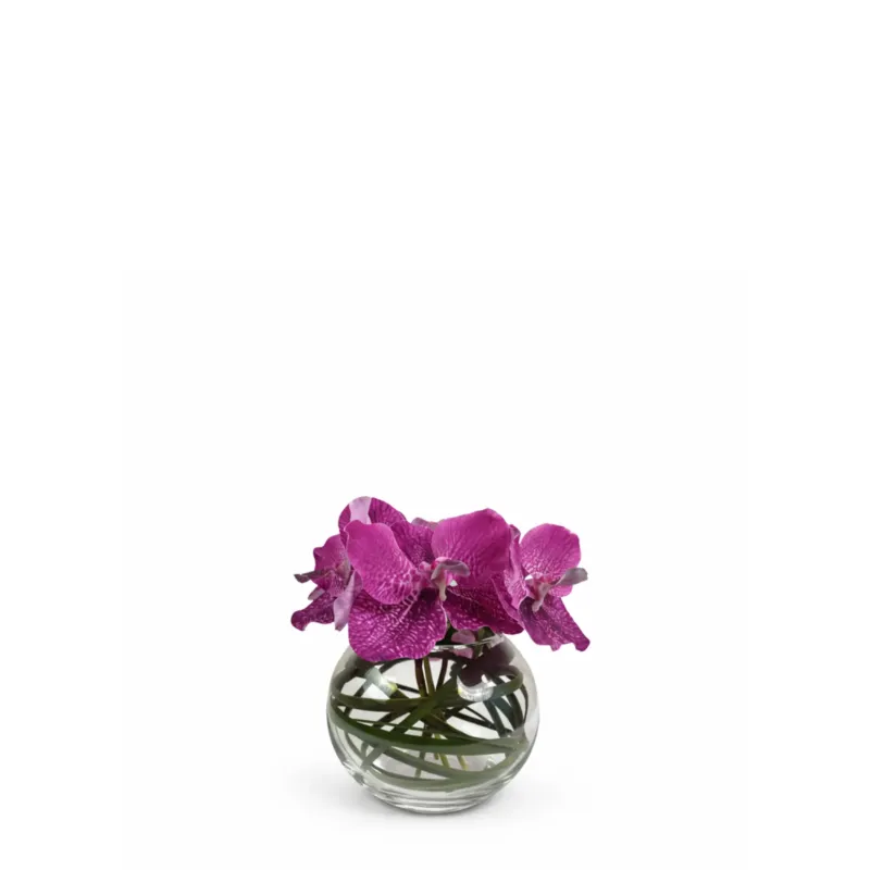 Composition d'Orchidée en vase rond Chloé