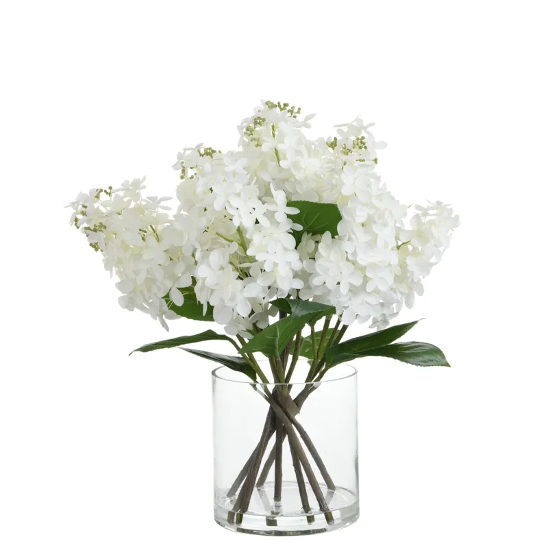 Composition d'Hydrangeas pointus en vase 55 cm