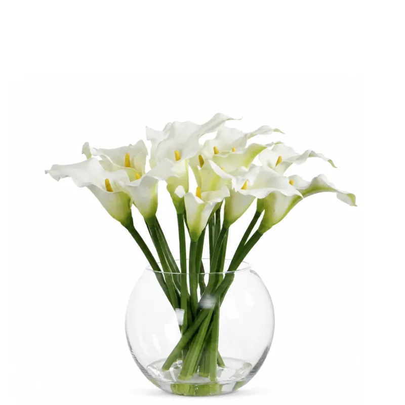 Composition d'Arums en vase 45 cm