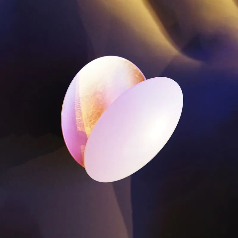 Catellani & Smith Lederam WF 17 LED Wandlampe in elegantem Design mit flachen, warmen Farbton-Scheiben.