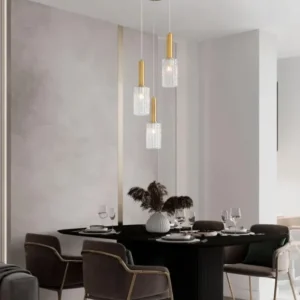 Certa Pendelleuchte 3-flammig Ø 30cm Schwarz, Gold, elegante Hängeleuchte über dem Esstisch