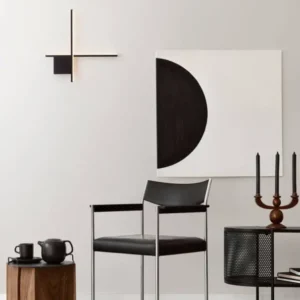 Cross LED Wandleuchte 50cm 2-flammig 2700K - schwarze Wandleuchte mit gebürstetem Gold für modernes Ambiente