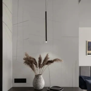 Dandia LED Pendelleuchte Ø 8cm 3000K Schwarz, moderne schwarze Hängelampe für stilvolle Innenräume