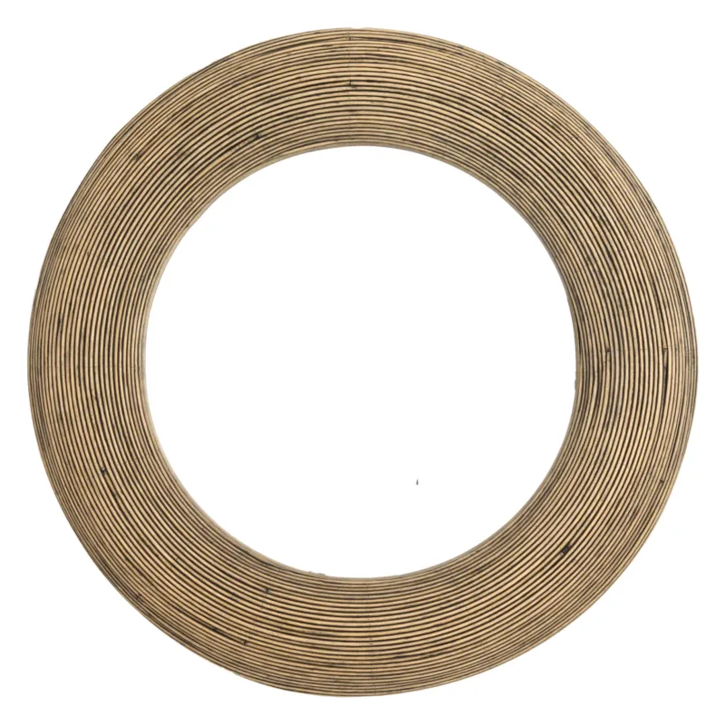 Runde Spiegel PIEDRE aus Rattan von Light & Living