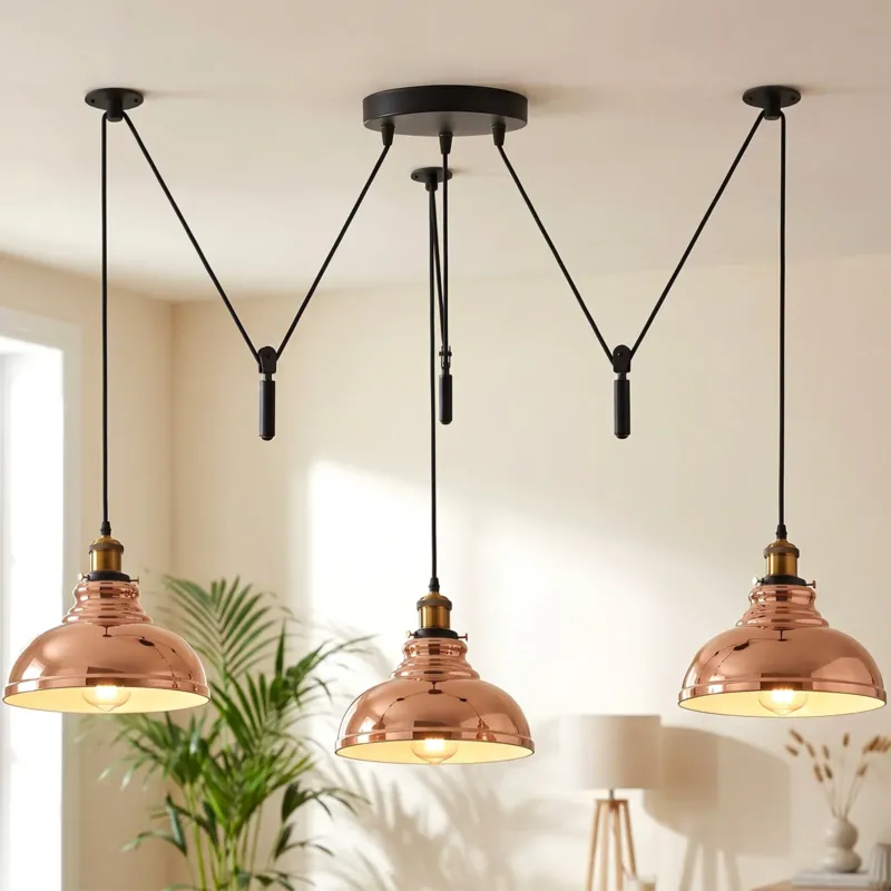 Skulpturale Pendelleuchte – Dezentrale Vintage Hängelampe Loft | Ø 29cm | E27 ~3723