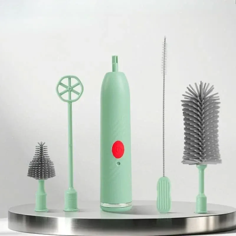 Electric Bottle Brush Set - 360° Rotating Silicone Bottle Cleaning Tool 0