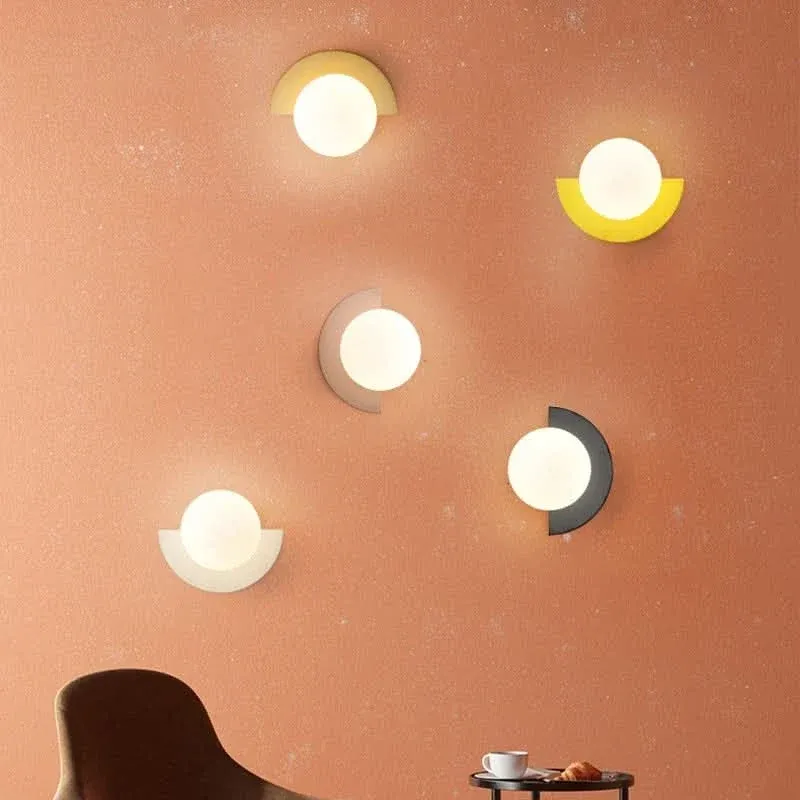 Elegant LED Wall Sconce - Modern Plastic Ball Lampshade for Bedroom & Corridor 1