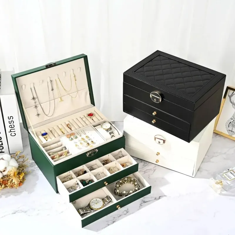 Elegant Multi-Layer Jewelry Box - Large Capacity Jewelry Organizer for Valuables 1