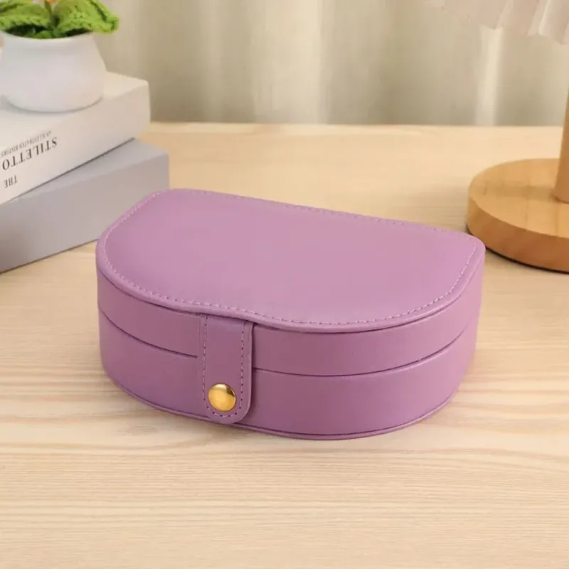 Elegant Travel Jewelry Case - Compact Leather Jewelry Organizer for Women in Black & White 9
