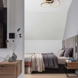 Elize LED Deckenleuchte 3-flammig Ø 55cm 3000K Schwarz, Gold moderne Deckenlampe im Schlafzimmer
