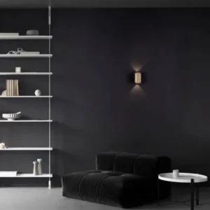 Elli LED Wandleuchte 3000K Schwarz, Braun moderne Wandleuchte im minimalistischen Wohnzimmer