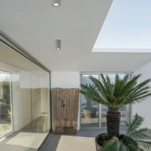 Emile LED Außenwandleuchte Rund 3000K Grau IP65 moderne Außenleuchte für Balkon, Garage und Terrasse