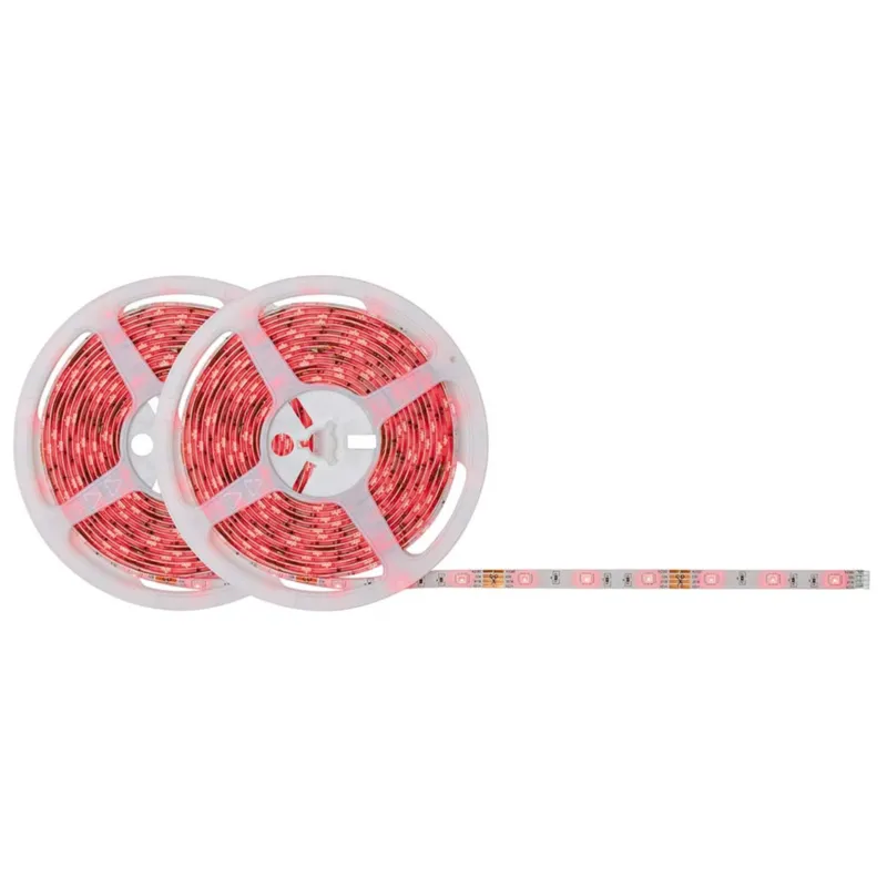 FN SimpLED Strip Set 10m RGB 28W 12V DC Schwarz, flexibler LED-Strip in Rot auf Rolle für stimmungsvolle Akzentbeleuchtung