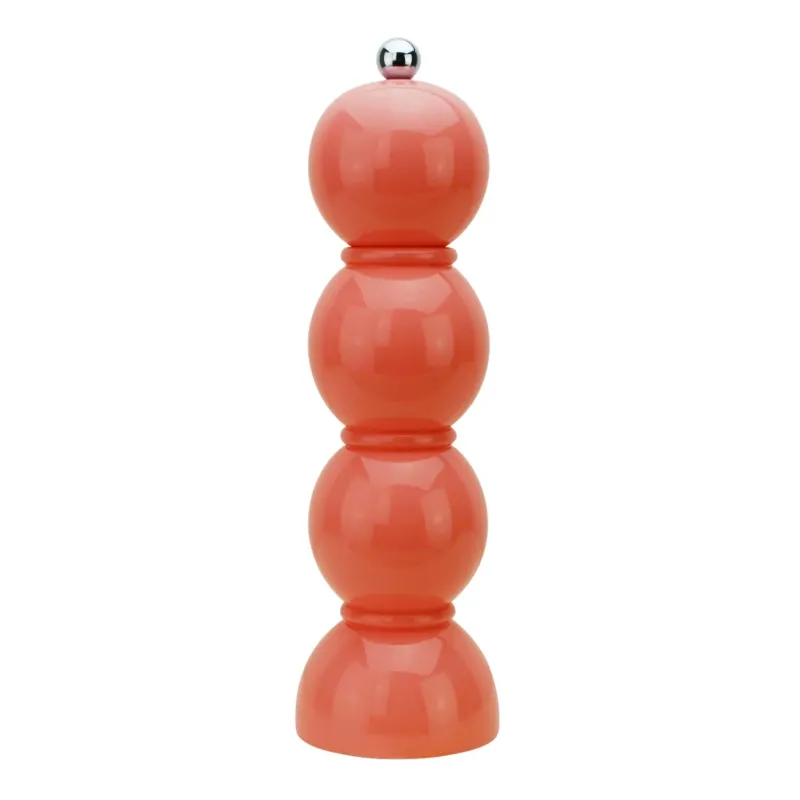 Coral Pink Lacquer Bobbin Salt or Pepper Mill Grinder - Addison Ross Ltd UK