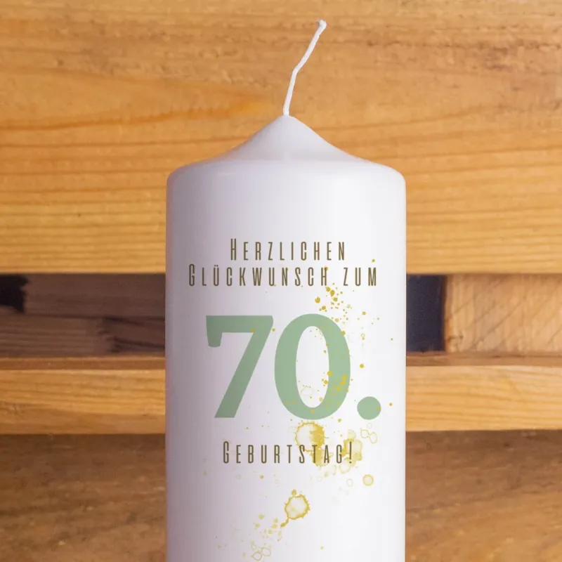 Geburtstagskerze | Buch mit Blumen | 15 - 30 cm Höhe | Personalisierte Kerze | Runder Geburtstag | Geschenkidee