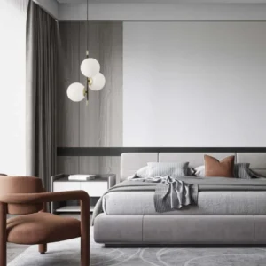 Git Pendelleuchte 3-flammig Ø 33cm Gold, Weiß, Schwarz für modernes Schlafzimmer mit elegantem Design