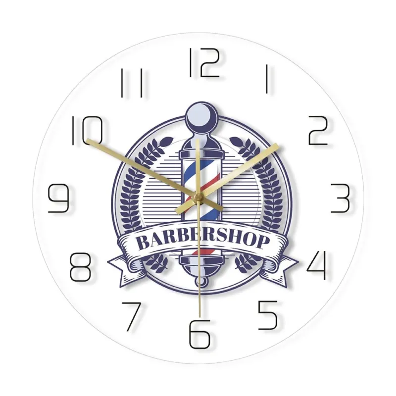 Runde LED-Wanduhr für Barber Shop