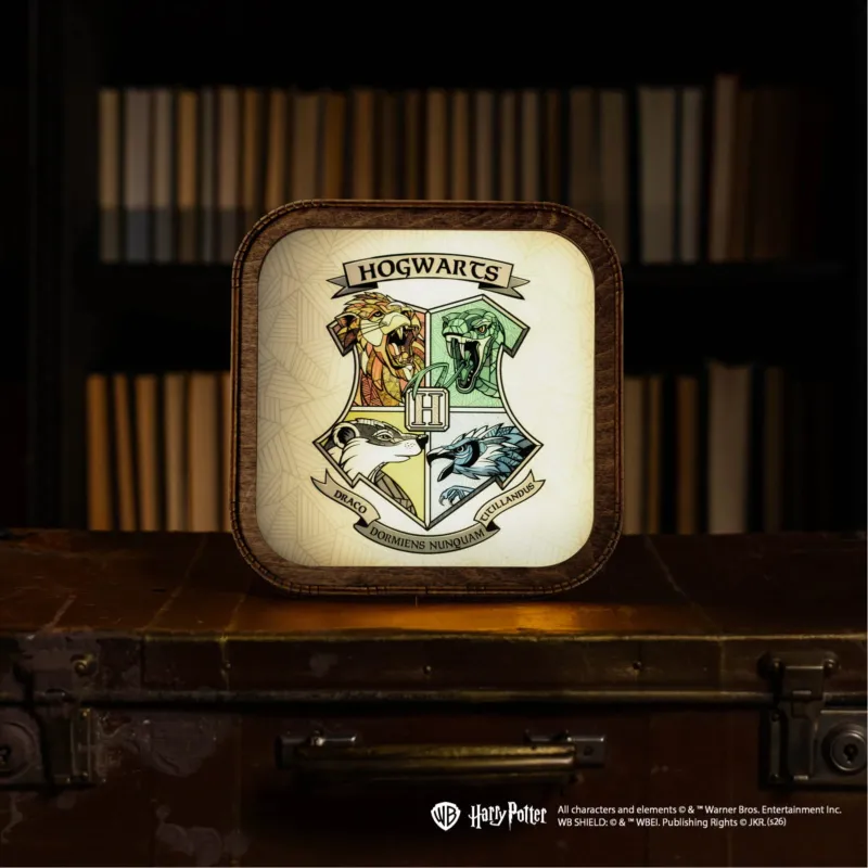 Wooden Acrylic Harry Potter Night Light - Hogwarts Crest