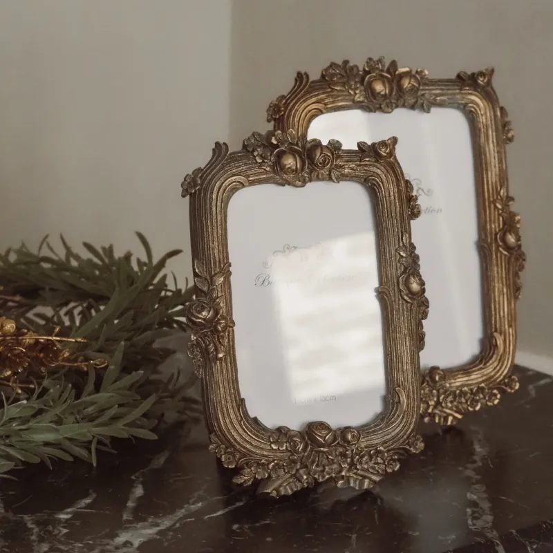 Bilderrahmen Antikgold · Barockstil mit Rosendekor
