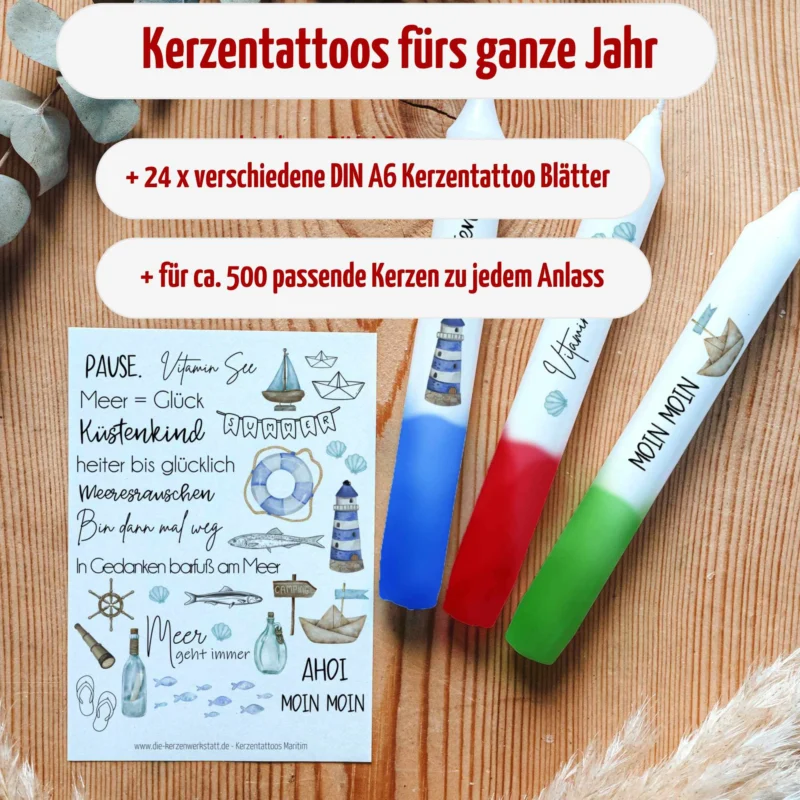 Kreatives Kerzentattoo-Set für 500 Kerzen