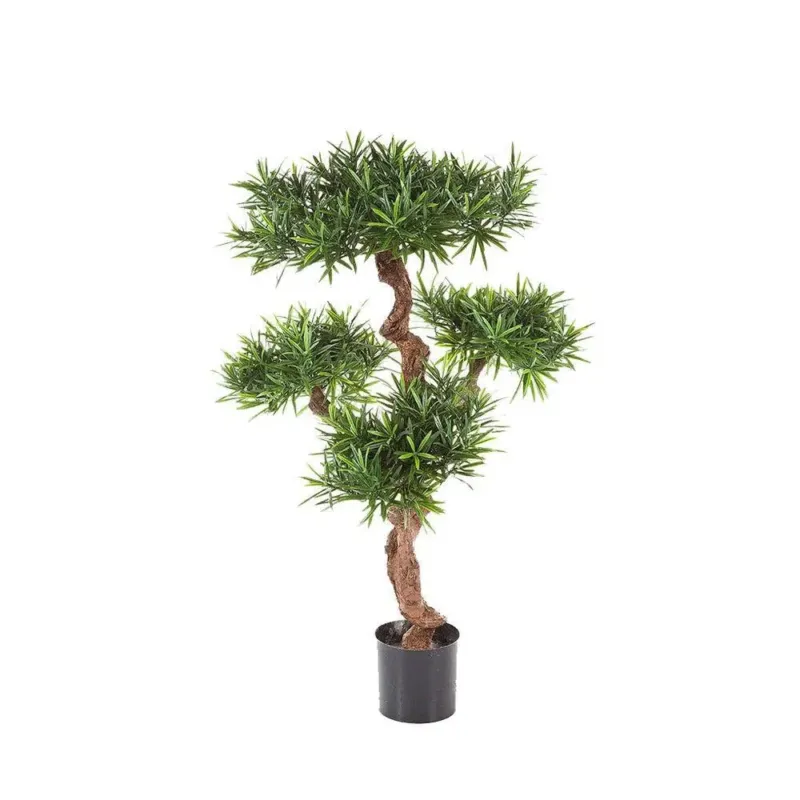 Künstliche Steineibe Deluxe mit Echtholzstamm - Gesar, 110 cm