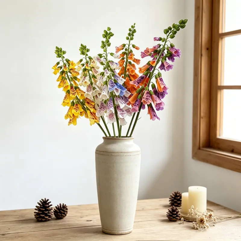 112cm Realistische Kunstblume Fingerhut, PVC Material, Perfekt für Vasen, Hochzeitsdekoration, Hausdeko, Cottagecore Stil